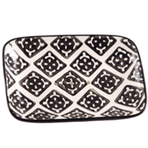 Porte Savon Pattern Rectangle Noir