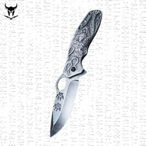Couteau Viking Pliant Loup Geri – Votre Compagnon d’Aventure