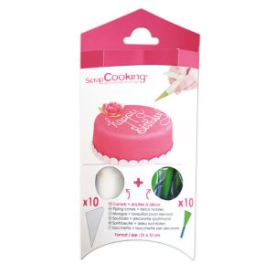 10 CORNETS PATISSIERS+10 DOUILLES A DE UE12